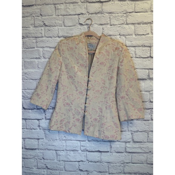Jaclyn Smith Floral Blazer Jacket 3/4 Sleeve Button Front Career Size 8‎ - Picture 1 of 7